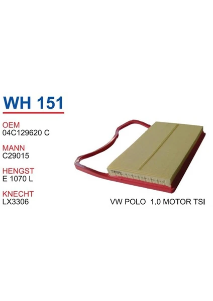 HAVA FILTRESI VOLKSIAGEN POLO V 1,0-SEAT IBIZA V 1,0-SKODA FABIA III 1.0-CITIGO