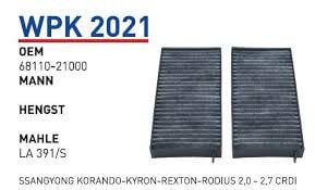 POLEN FILTRESI SSANGYONG KORANDO-KYRON-REXTON-RODIUS 2,0 - 2,7 CRDI