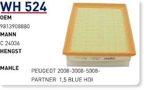 HAVA FILTRESI PEUGEOT 2008-3008-5008-PARTNER CITROEN C-ELYSEE-C3-C4-C5 1,5 BLUE HDI