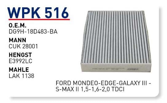 POLEN FILTRESI FORD MONDEO-EDGE-GALAXY III -S-MAX II 1,5-1,6-2,0 TDCI