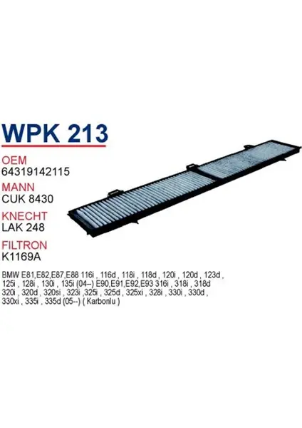 POLEN FILTRESI BMI 1 SERIE - 3 SERIE E90 (KARBONLU)
