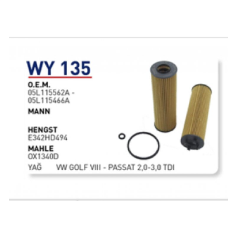YAG FILTRESI VW GOLF VIII - PASSAT 2,0-3,0 TDI