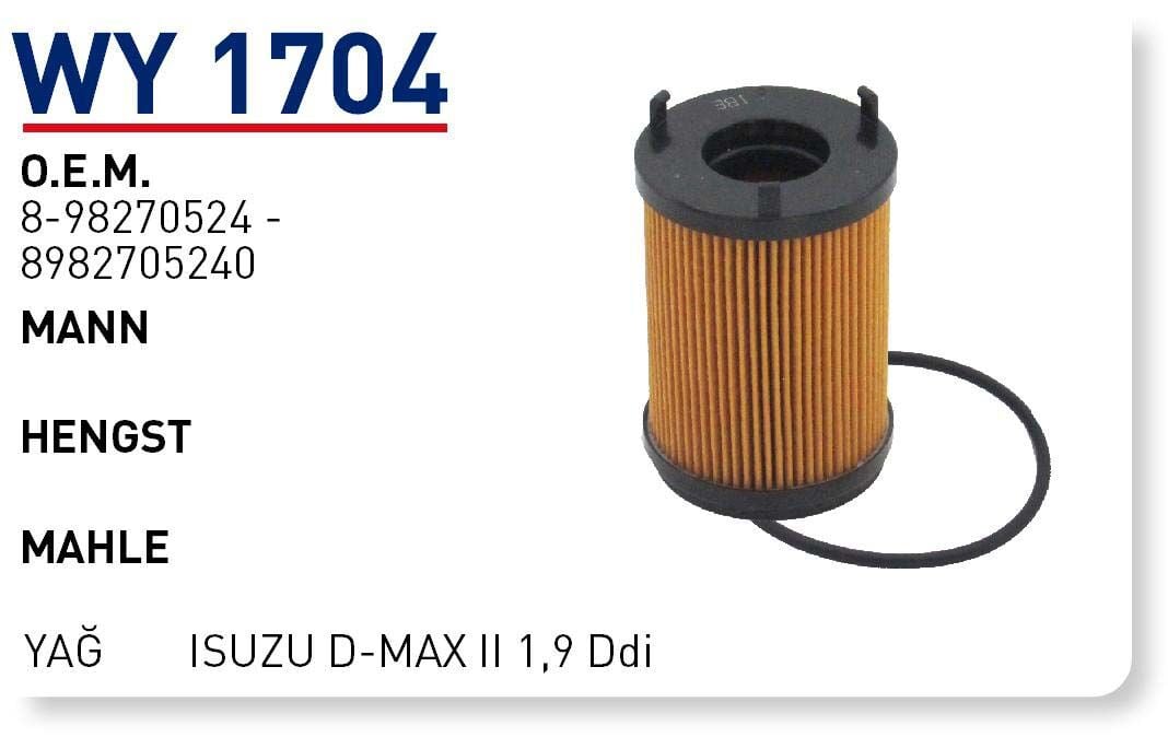 YAG FILTRESI ISUZU D-MAX II 1,9 Ddi