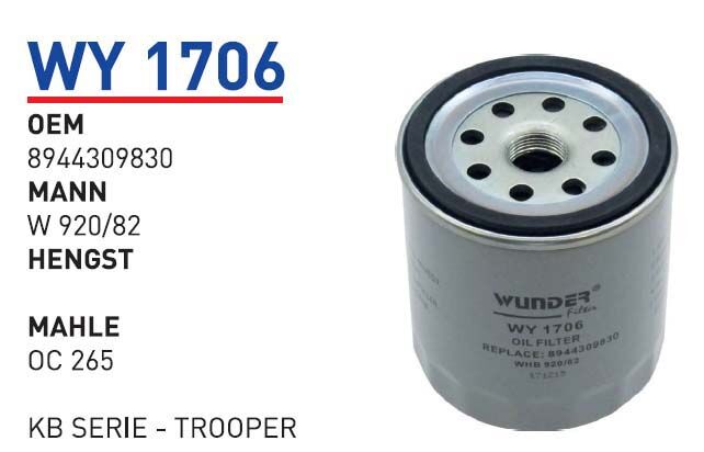 YAG FILTRESI ISUZU KB SERIE - TROOPER