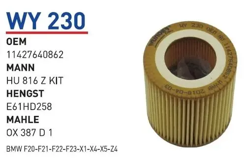 YAG FILTRESI BMW F20-F21-F22-F23-X1-X4-X5-Z4