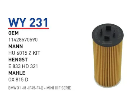 YAG FILTRESI BMW X1 -I 8 -(F45-F46) - MINI III F SERIE