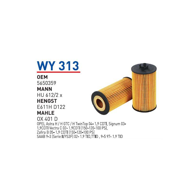 YAG FILTRESI OPEL ASTRA H 1.9 - VECTRA C 1.9 CDTI