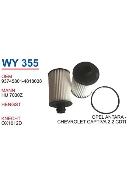 YAG FILTRESI OPEL ANTARA - CHEVROLET CAPTIVA 2,2 CDTI CHRSYLER 300 C - GRAND CHEROKEE 3,0 CRD