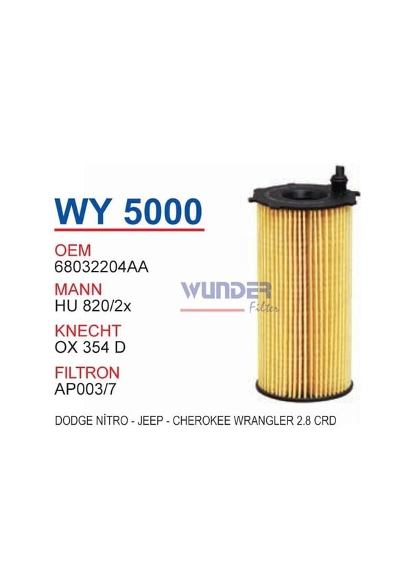 YAG FILTRESI DODGE NITRO-JEEP-CHEROKEE-WRANGLER  2,8 CRD