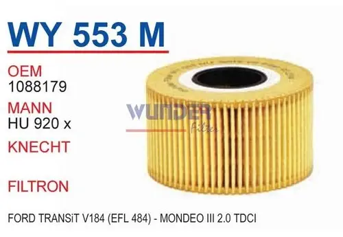 YAG FILTRESI FORD TRANSiT V184 (EFL 484) - MONDEO III 2.0 TDCI