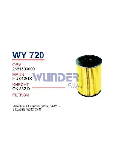 YAG FILTRESI MERCEDES A KLASSE(W169) 04-12 - B KLASSE(W245) 05-11