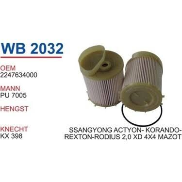 YAKIT FILTRESI SSANGYONG ACTYON-KORANDO-REXTON-RODIUS 2,0 XDI 4X4