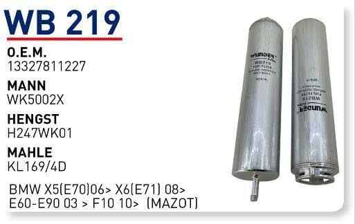 YAKIT FILTRESI BMW X5(E70)06> X6(E71) 08> E60-E90 03 > F10 10>