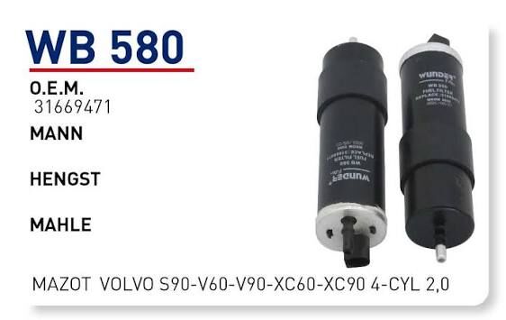 YAKIT FILTRESI VOLVO S90-V60-V90-XC60-XC90 4-CYL 2,0 NEW HOLLAND T-4 SERIE - IVECO DAILY III (99-06)