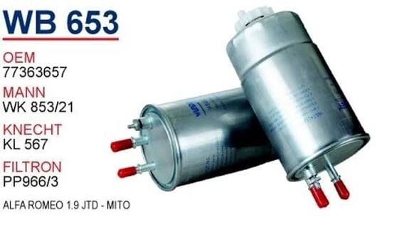 YAKIT FILTRESI FIAT DOBLO 1,9 JTD - LiNEA - GRANDE PUNTO - STiLO ALFA ROMEO