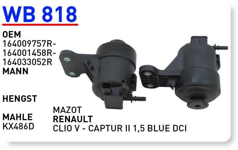 MAZOT FİLTRESİ CLİO V CAPTUR