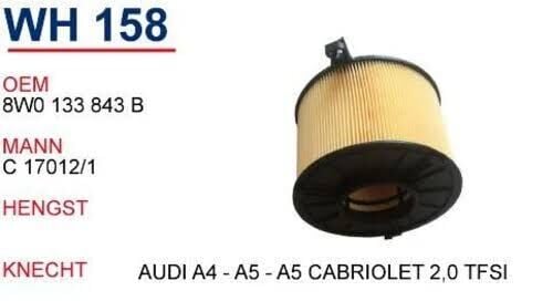 HAVA FILTRESI AUDI A4 - A5 - A5 CABRIOLET 2,0 TFSI