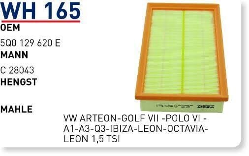 HAVA FILTRESI VW ARTEON-GOLF VII -POLO VI -A1-A3-Q3-IBIZA-LEON-OCTAVIA-LEON 1,5 TSI
