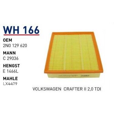 HAVA FILTRESI VOLKSWAGEN  CRAFTER II 2,0 TDI