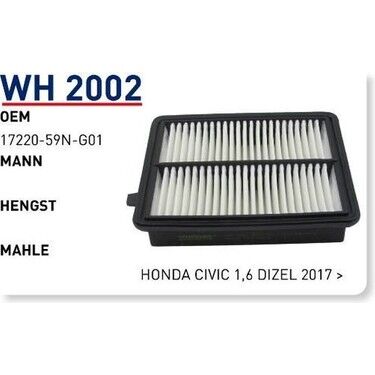 HAVA FILTRESI HONDA CIVIC 1,6 DIZEL 2017 >