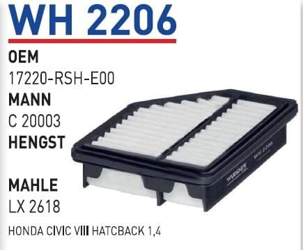 HAVA FILTRESI HONDA CIVIC VIII HATCBACK 1,4