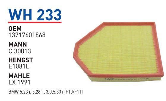 HAVA FILTRESI BMW 5.23 I,5.28 I 3.0,5.30 I (F10/F11)