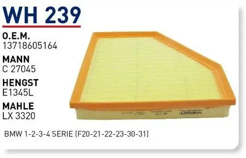 HAVA FILTRESI BMW 1-2-3-4 SERIE (F20-21-22-23-30-31)