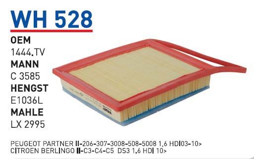 HAVA FILTRESI PARTNER II-206-307-3008-508-5008 1,6 HDI 03-10> BERLINGO II -C3-C4-C5 DS3 1,6 HDI 10>