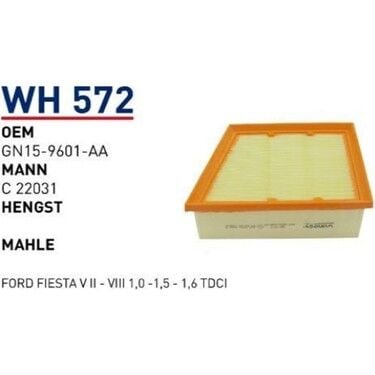 HAVA FILTRESI FORD FIESTA V II - VIII 1,0 -1,5 - 1,6 TDCI