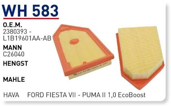 HAVA FILTRESI FORD FIESTA VII - PUMA II 1,0 EcoBoost