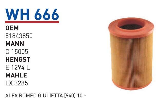 HAVA FILTRESI ALFA ROMEO GIULIETTA [940] 1,6 JTDM - 1,8 16 V