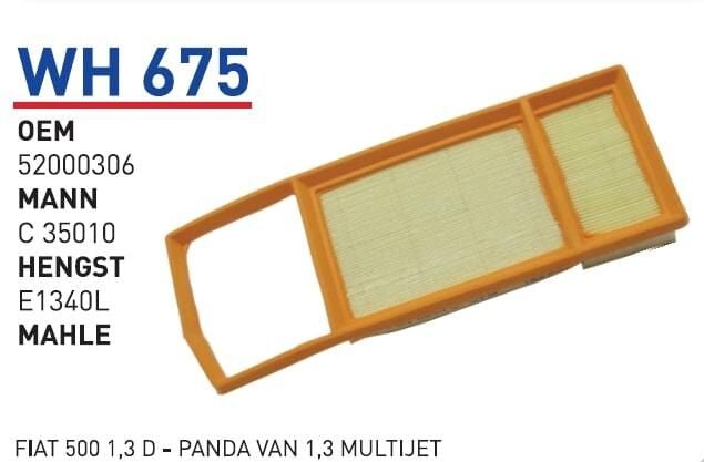 HAVA FILTRESI FIAT 500 1,3 D - PANDA VAN 1,3 MULTIJET