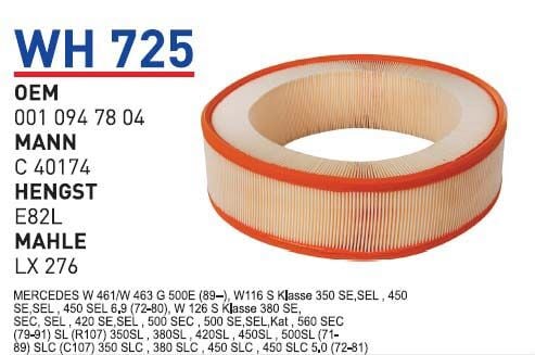 HAVA FILTRESI MERCEDES 124-126-140 KASA 320-350-380-420-450-500 SE-SEL 117 MOTOR