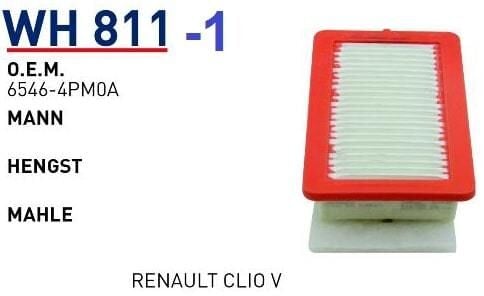 HAVA FILTRESI RENAULT CLIO V