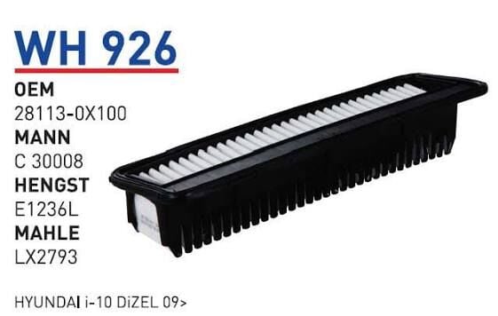 HAVA FILTRESI HYUNDAI I-10 DIZEL 09>