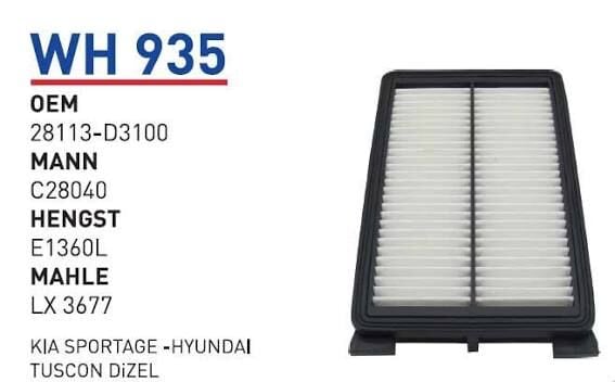 HAVA FILTRESI KIA SPORTAGE -HYUNDAI TUSCON DIZEL