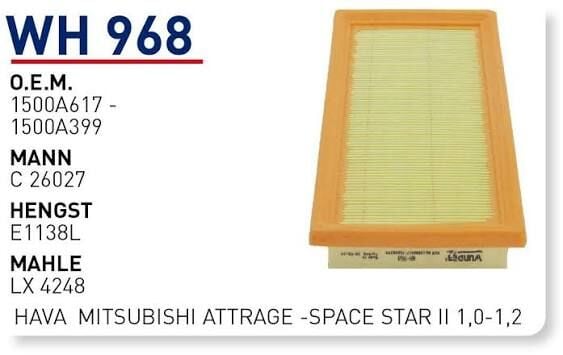 HAVA FILTRESI MITSUBISHI ATTRAGE -SPACE STAR II 1,0-1,2