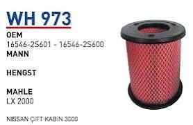 HAVA FILTRESI NiSSAN ÇiFT KABiN 3000