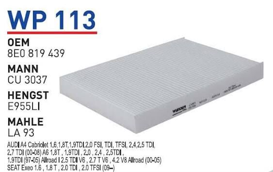 POLEN FILTRESI AUDi A4  00-    A6  97-